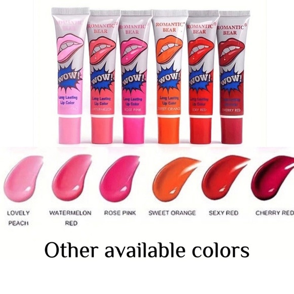 🍒💄Cherry Red Peel Off Liquid Lipstick Waterproof Tear Off Lip Gloss Lip Tint - Picture 2 of 2